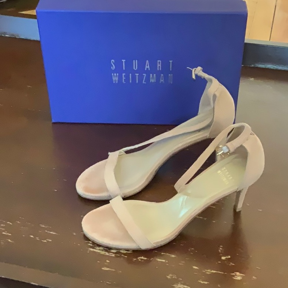 Stuart Weitzman Nunaked Ankle Strap Heel, Sz 6.5